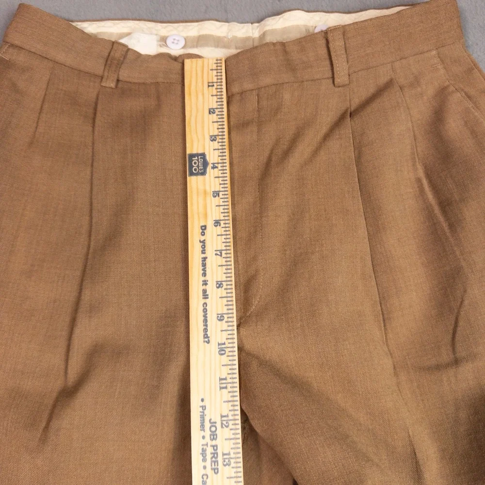 Bill Blass Platinum Pleated Trousers Mens 34x29 Brown Vintage Italy Wool Pants